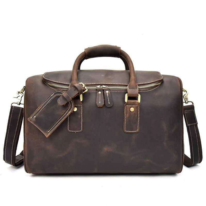 Crazy Horse Leather Vintage Luggage Duffle Bag