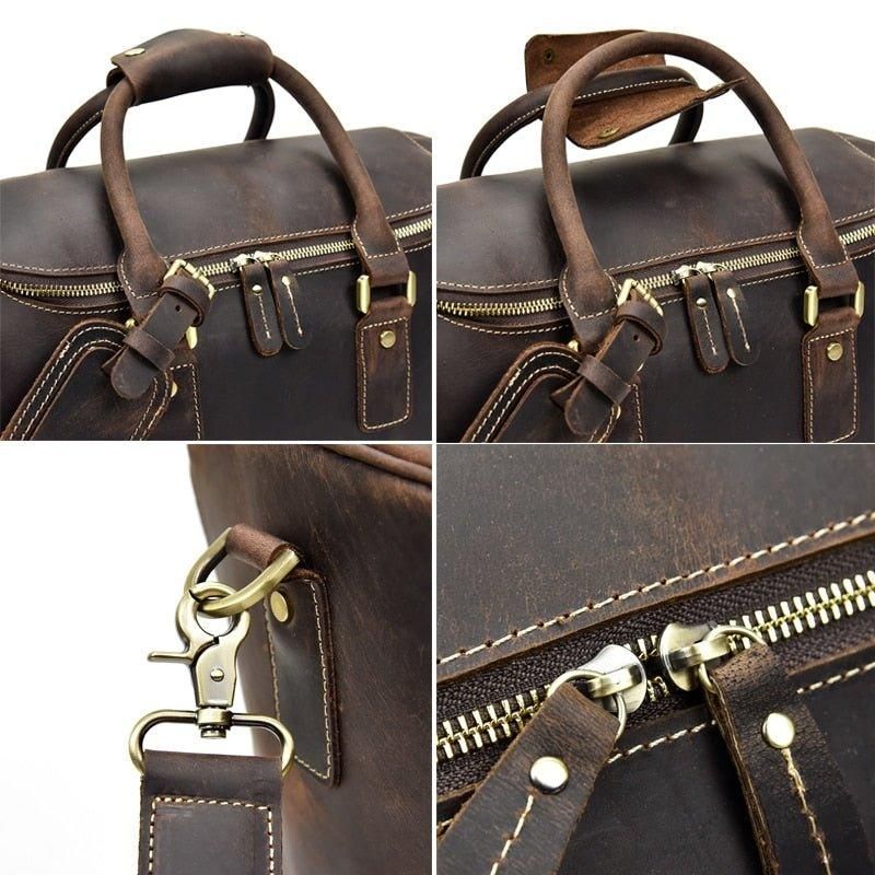 Crazy Horse Leather Vintage Luggage Duffle Bag