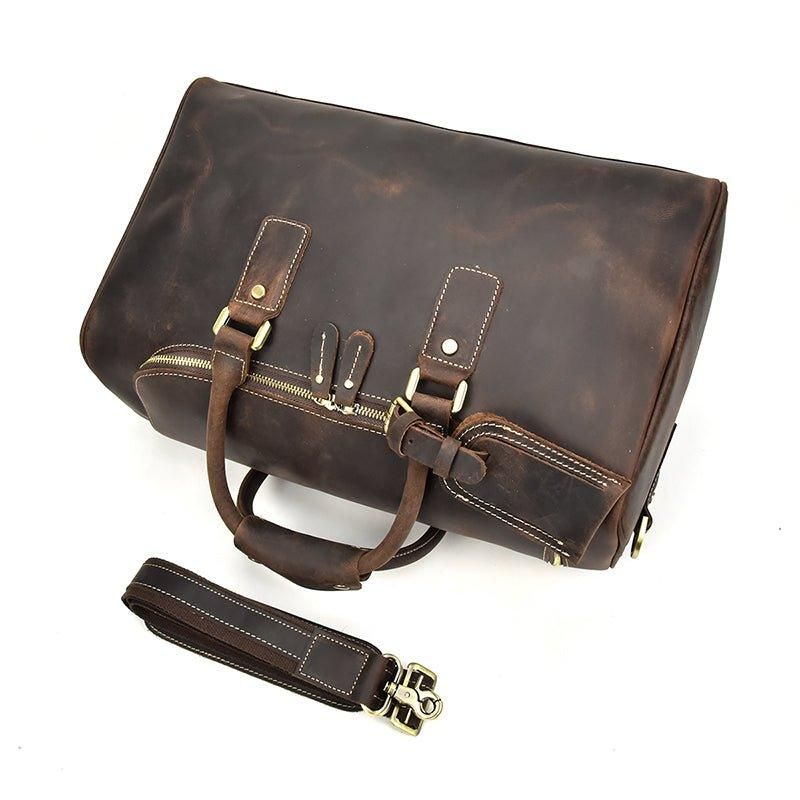 Crazy Horse Leather Vintage Luggage Duffle Bag