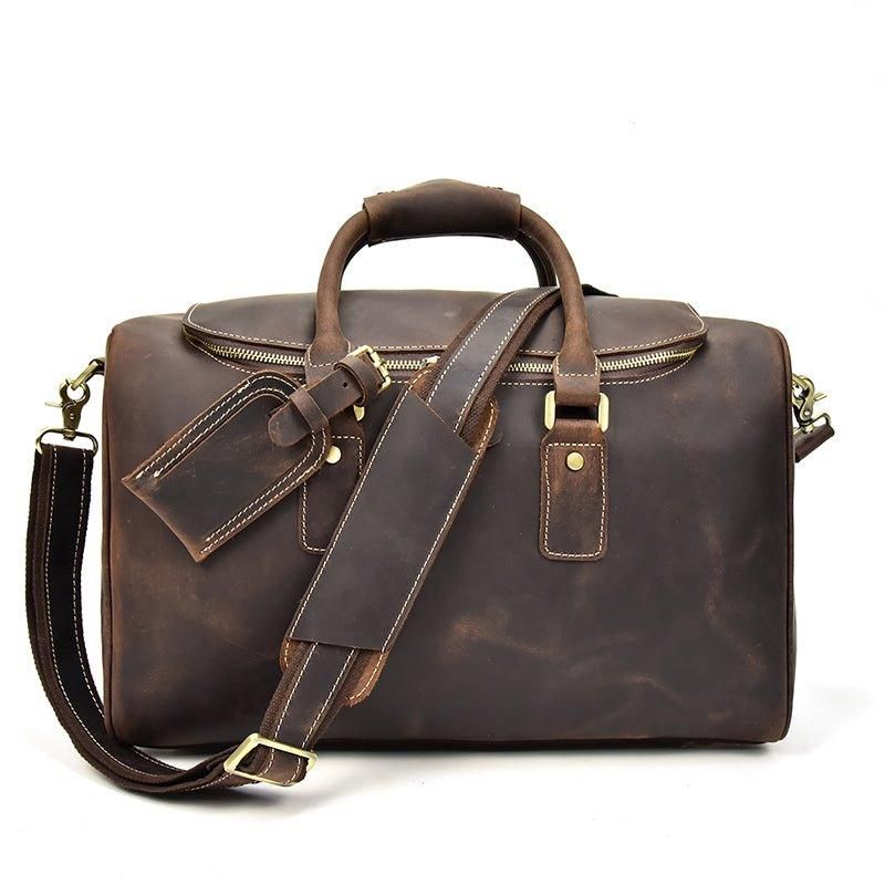 Crazy Horse Leather Vintage Luggage Duffle Bag