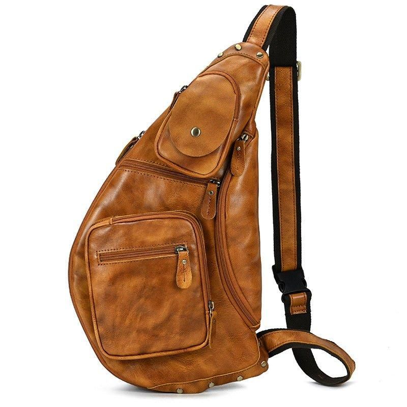 Cross Body Sling Bag Z Hovězí Kůže