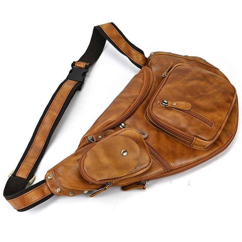 Cross Body Sling Bag Z Hovězí Kůže