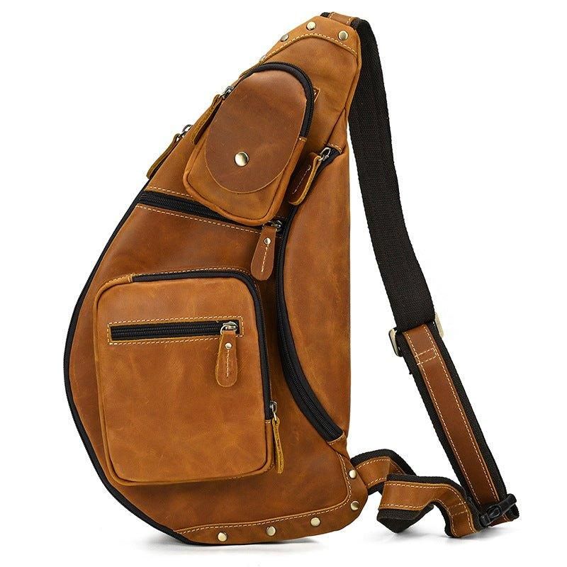 Cross Body Sling Bag Z Hovězí Kůže