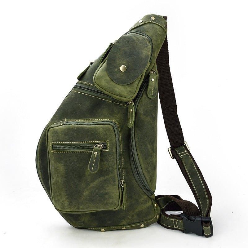 Cross Body Sling Bag Z Hovězí Kůže