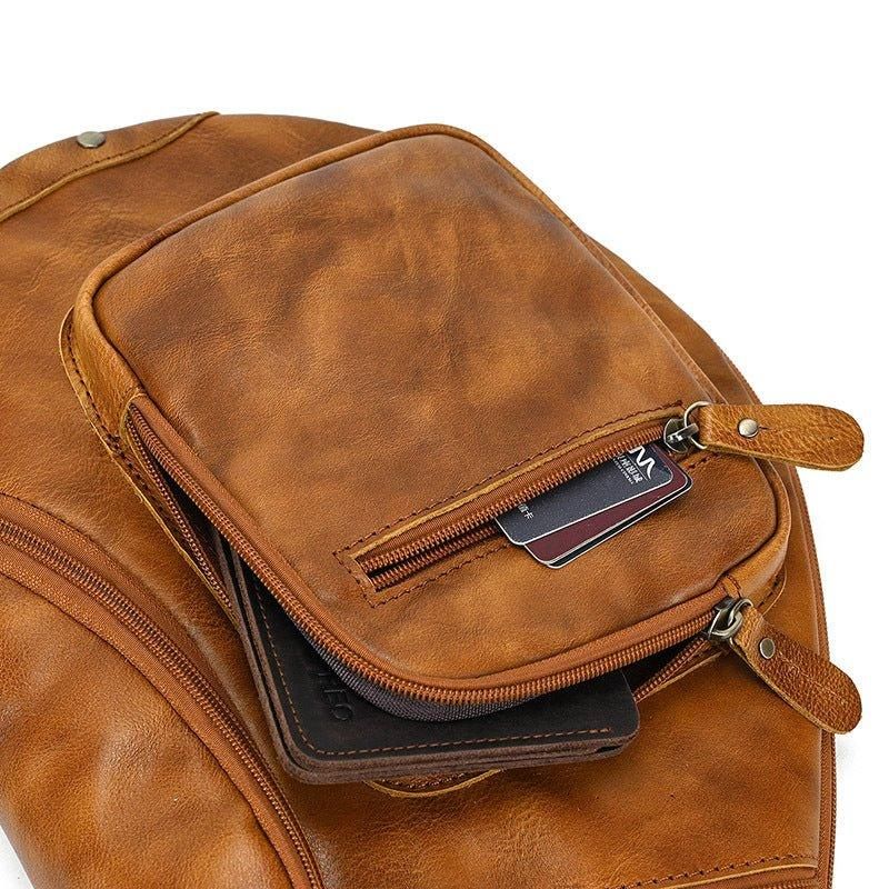 Cross Body Sling Bag Z Hovězí Kůže