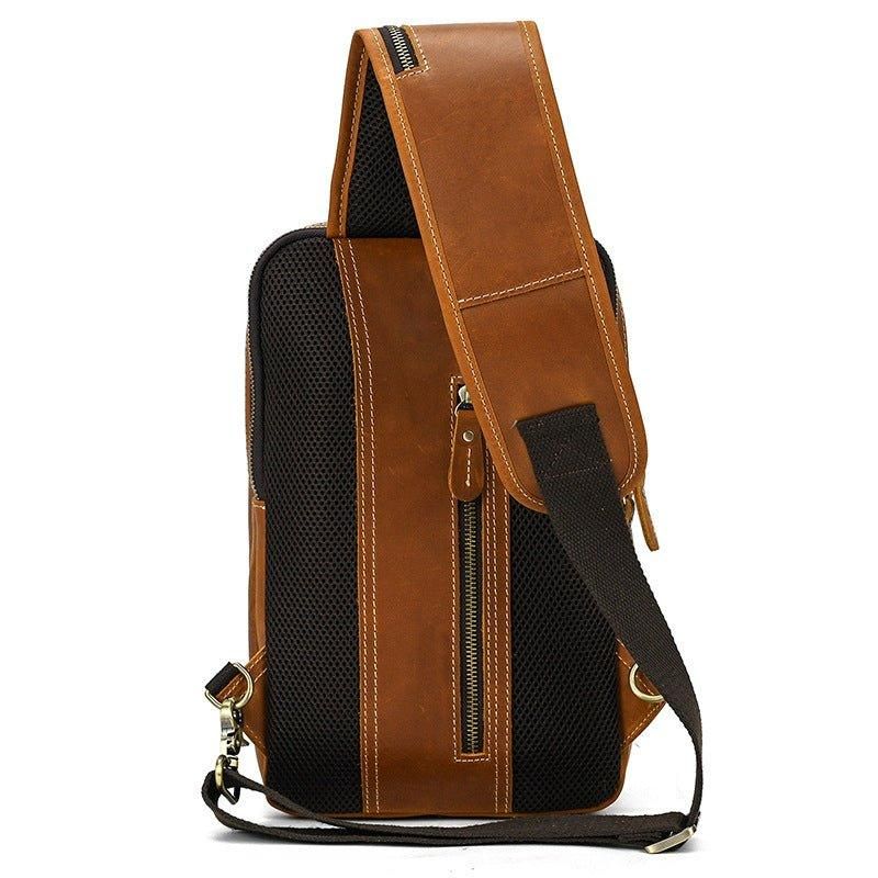 Cross Body Sling Bag Z Hovězí Kůže Pro Muže