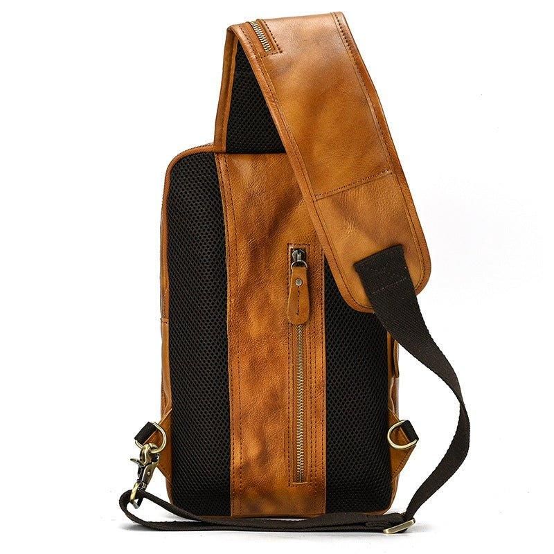 Cross Body Sling Bag Z Hovězí Kůže Pro Muže