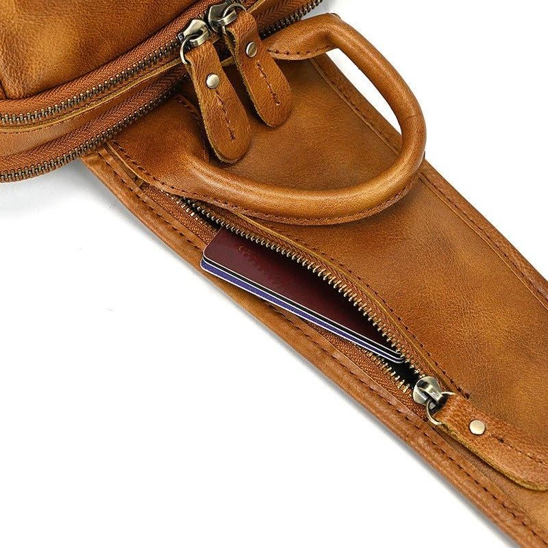 Cross Body Sling Bag Z Hovězí Kůže Pro Muže