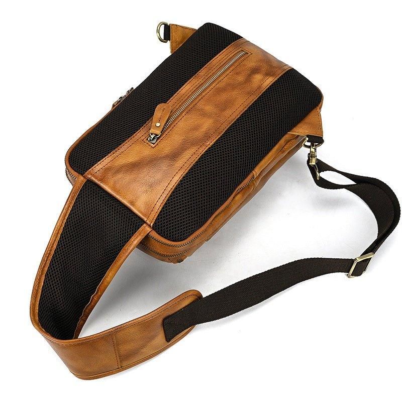 Cross Body Sling Bag Z Hovězí Kůže Pro Muže