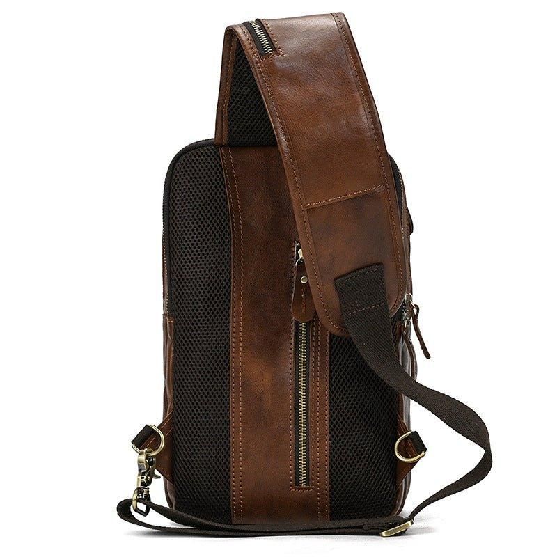 Cross Body Sling Bag Z Hovězí Kůže Pro Muže