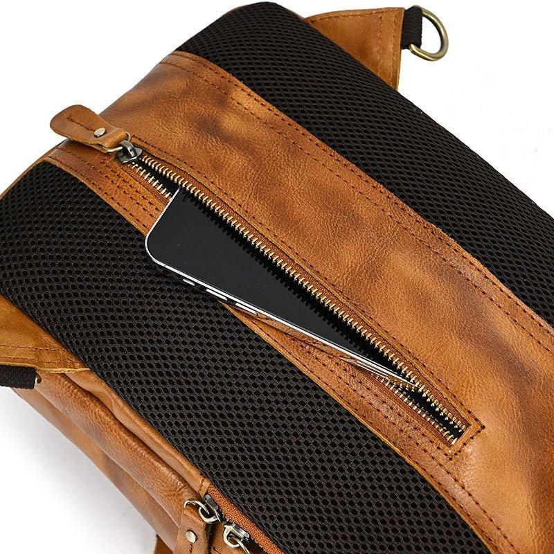 Cross Body Sling Bag Z Hovězí Kůže Pro Muže