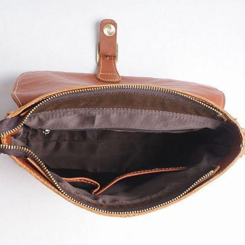 Dámská Kabelka Crossbody Messenger Z Kůže Ručně Vyráběná