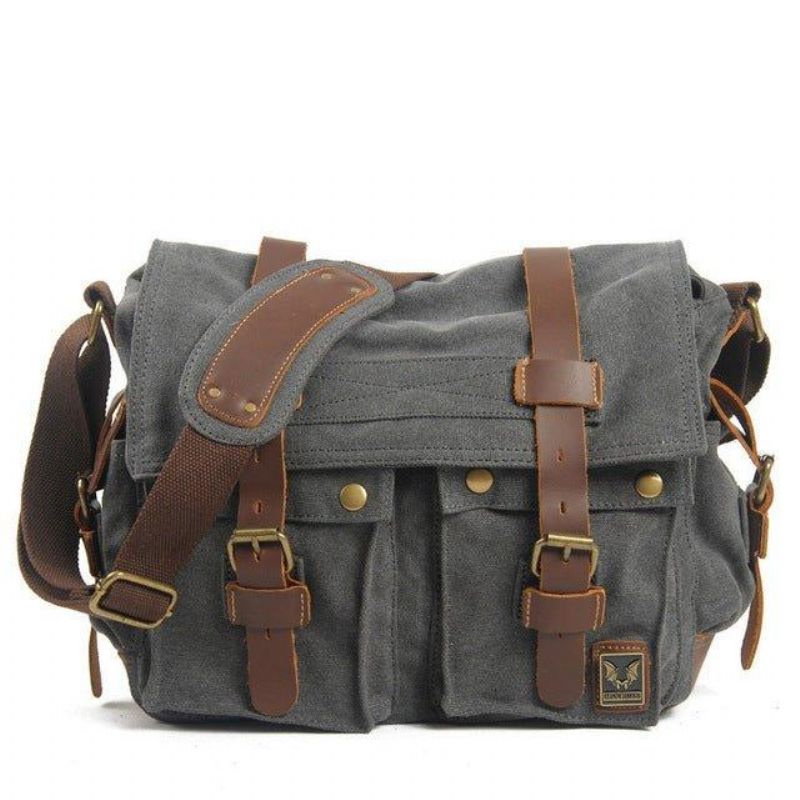 Kožená Plátěná Taška Na Fotoaparát Vintage Messenger Bag