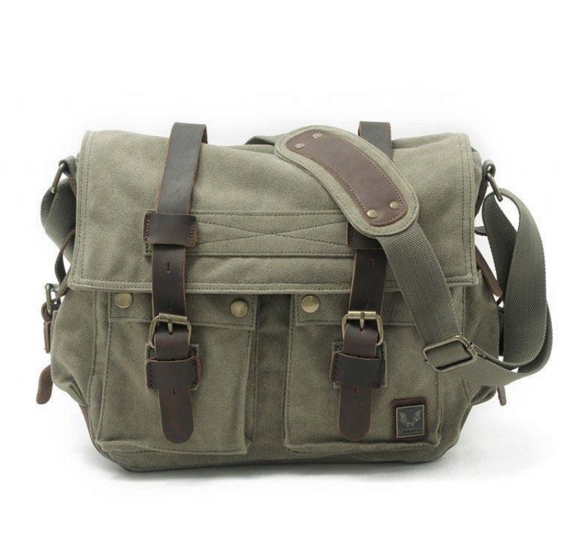 Kožená Plátěná Taška Na Fotoaparát Vintage Messenger Bag