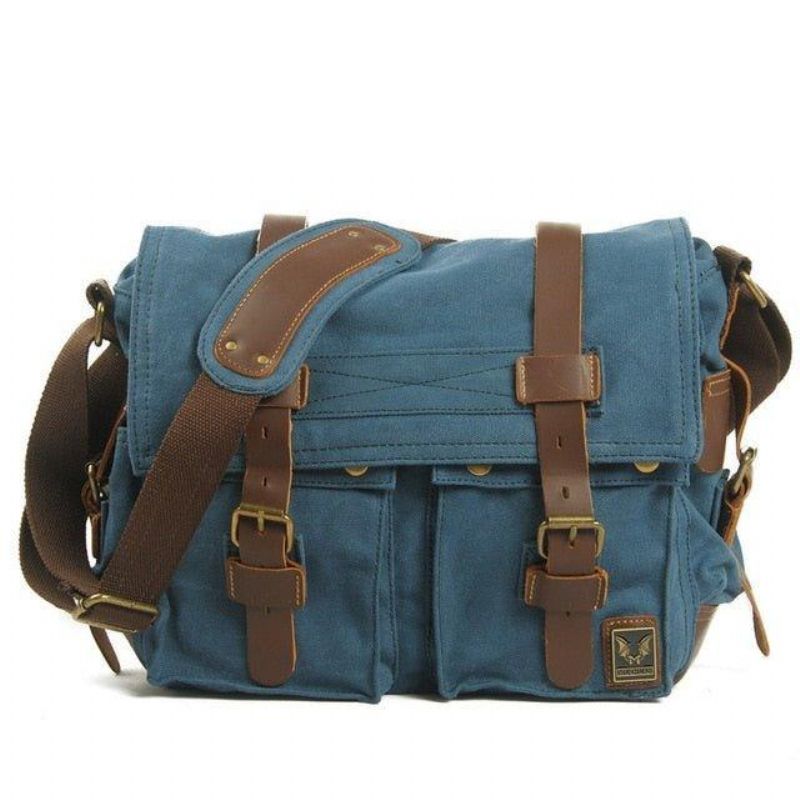 Kožená Plátěná Taška Na Fotoaparát Vintage Messenger Bag