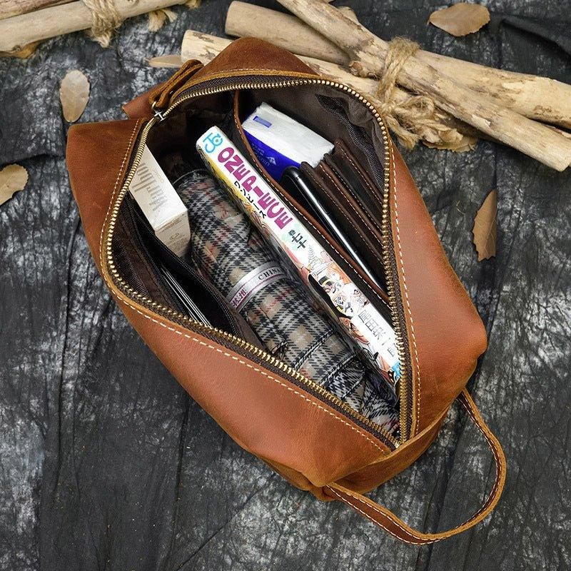 Kožená Toaletní Taška Dopp Kit Pouzdro Na Holení