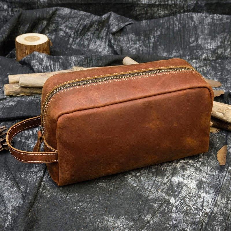 Kožená Toaletní Taška Dopp Kit Pouzdro Na Holení