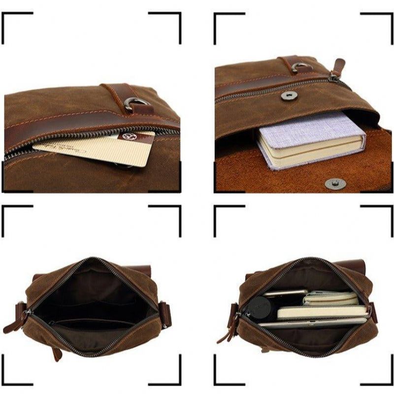 Malá Plátěná Taška Crossbody Messenger Pro Muže