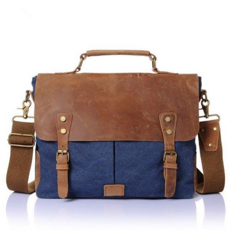 Messenger Bag Satchel Vintage Plátěná Kůže