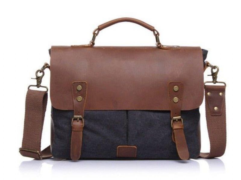 Messenger Bag Satchel Vintage Plátěná Kůže