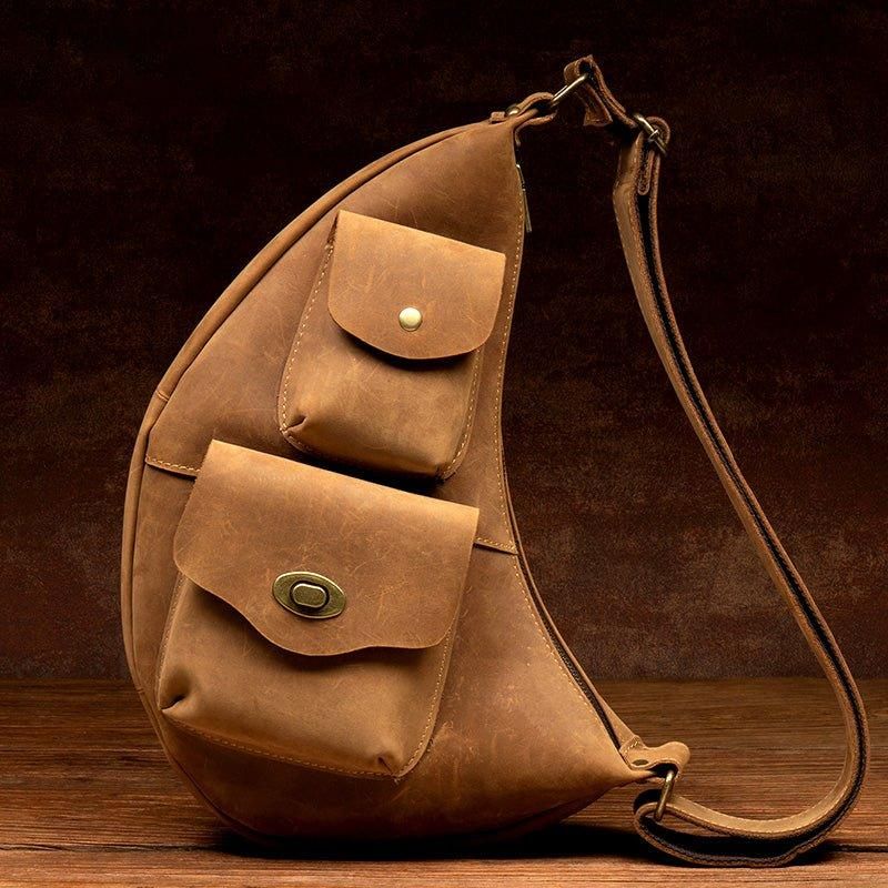 Pánská Crossbody Leather Pack Sling