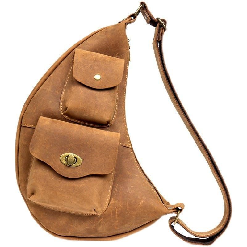 Pánská Crossbody Leather Pack Sling