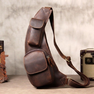 Pánská Kabelka Crossbody Sling Bag Crazy Horse Leather