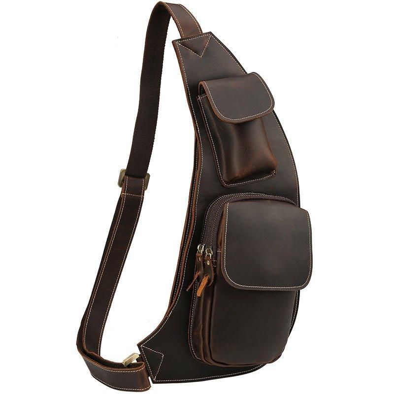 Pánská Kabelka Crossbody Sling Bag Crazy Horse Leather