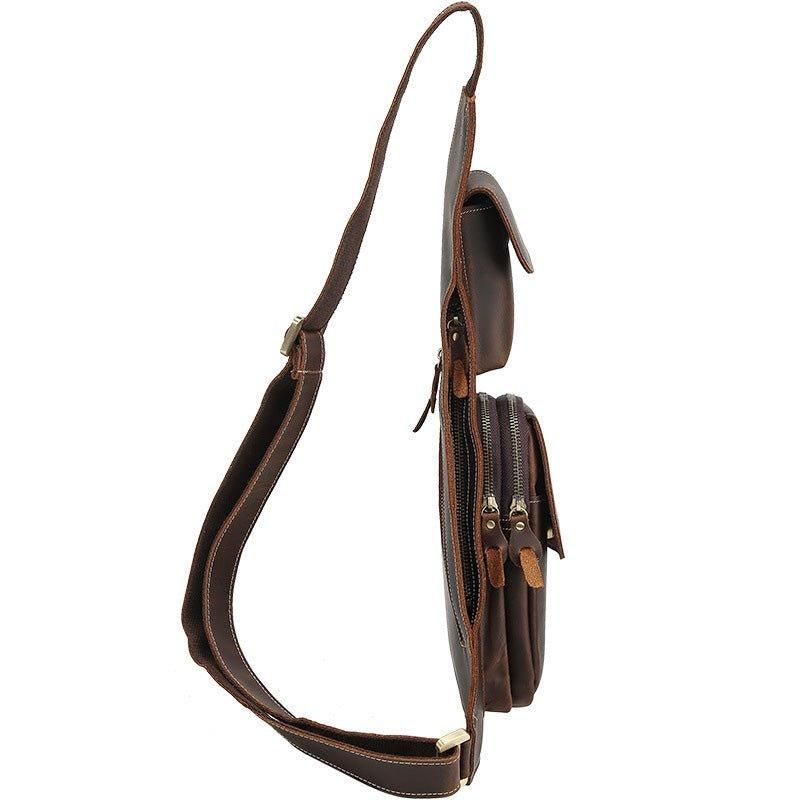 Pánská Kabelka Crossbody Sling Bag Crazy Horse Leather