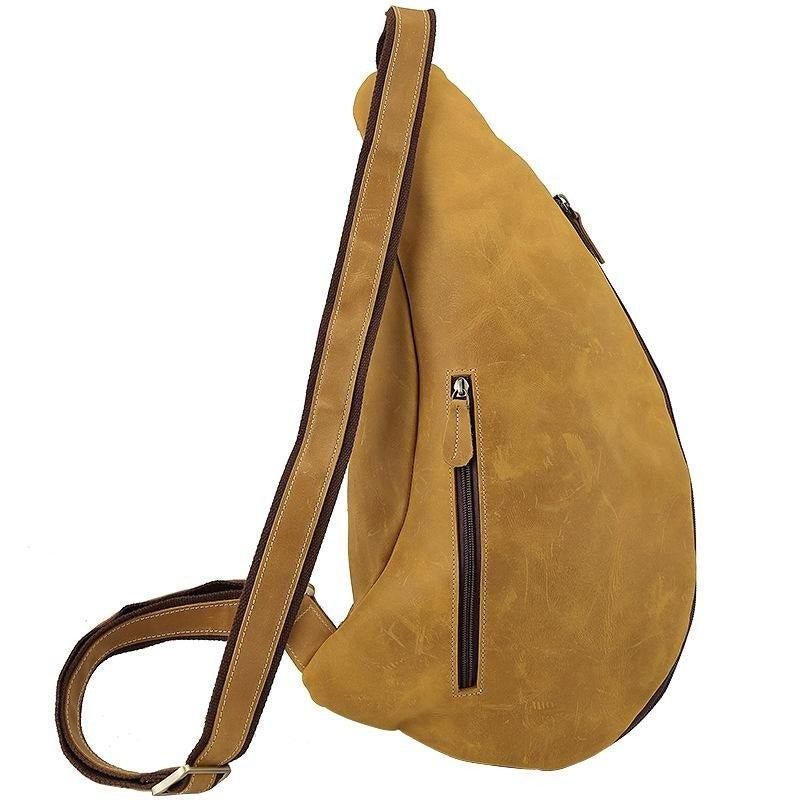 Pánská Kožená Kabelka Crossbody Sling Vintage