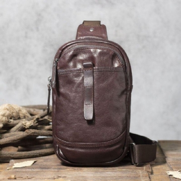 Pánská Taška Cross Body Sling Bag Z Hovězí Kůže