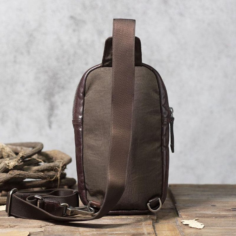 Pánská Taška Cross Body Sling Bag Z Hovězí Kůže