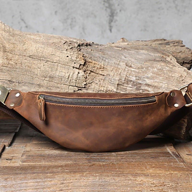 Pánská Taška Z Hovězí Kůže Simple Sling Bag