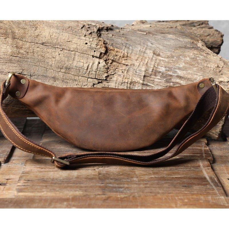 Pánská Taška Z Hovězí Kůže Simple Sling Bag