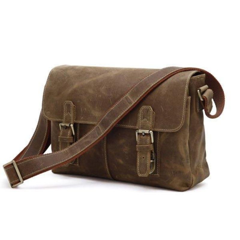 Pánská Vintage Kožená Crossbody Taška Messenger