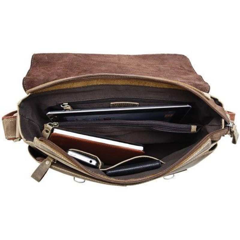 Pánská Vintage Kožená Crossbody Taška Messenger