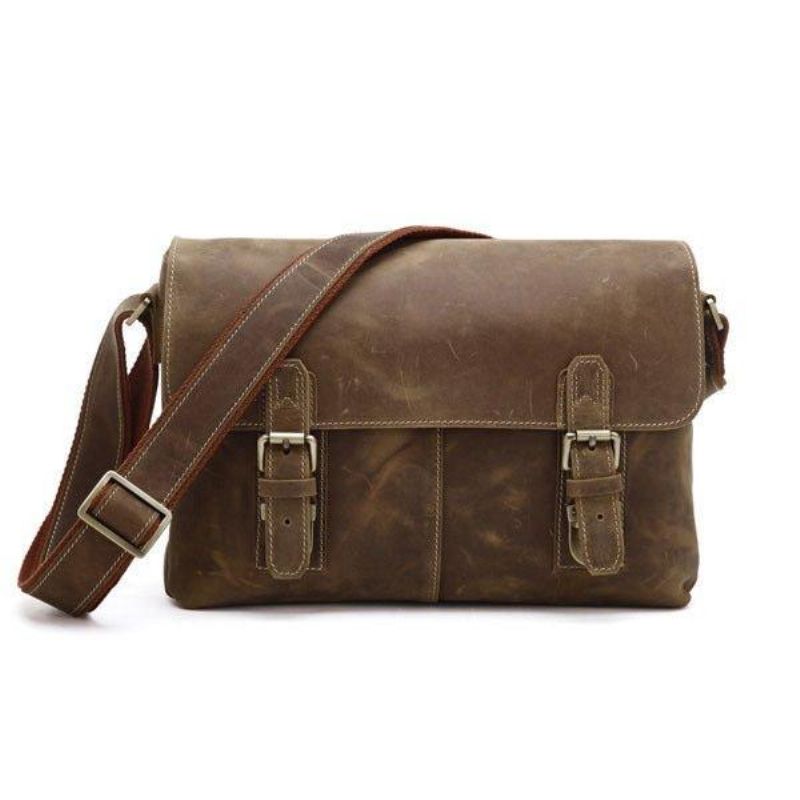 Pánská Vintage Kožená Crossbody Taška Messenger