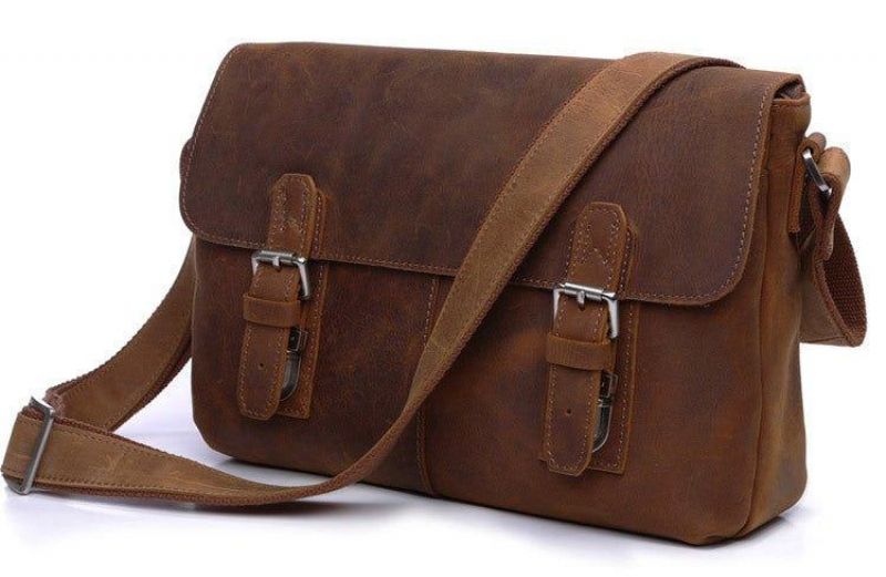 Pánská Vintage Kožená Crossbody Taška Messenger