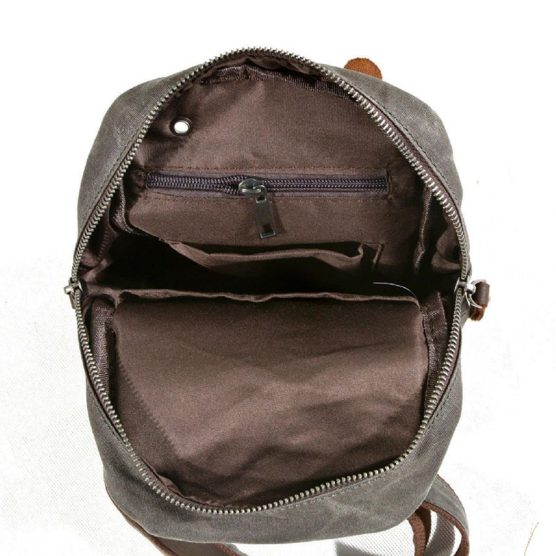 Pánská Voskovaná Plátěná Crossbody Kabelka Sling Backpack