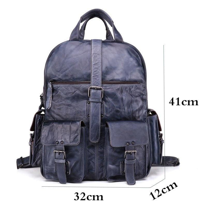 Pánský Batoh Vintage Leather Travel 15.6 Palce