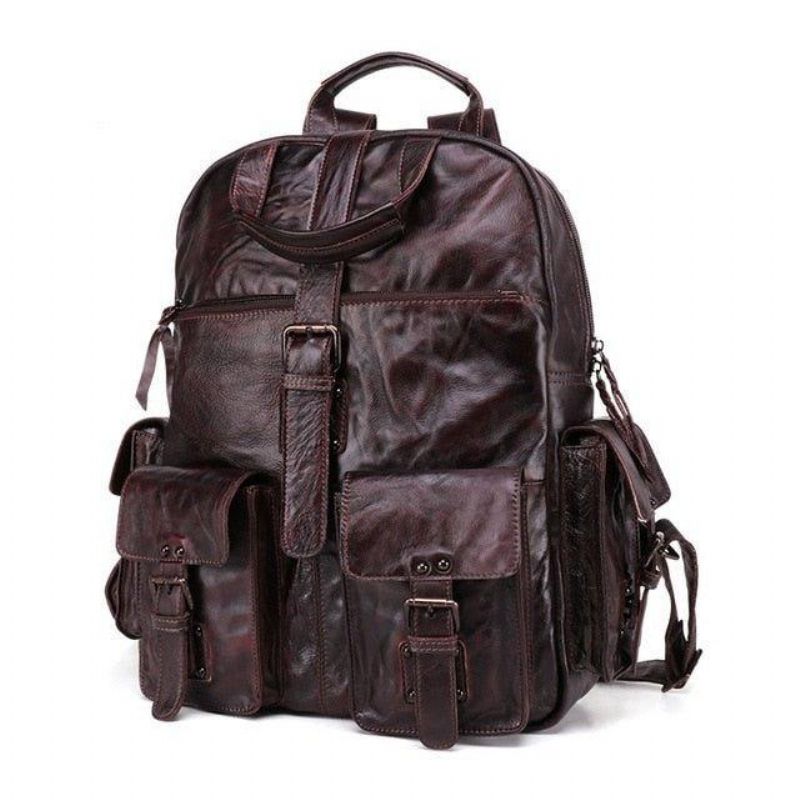 Pánský Batoh Vintage Leather Travel 15.6 Palce