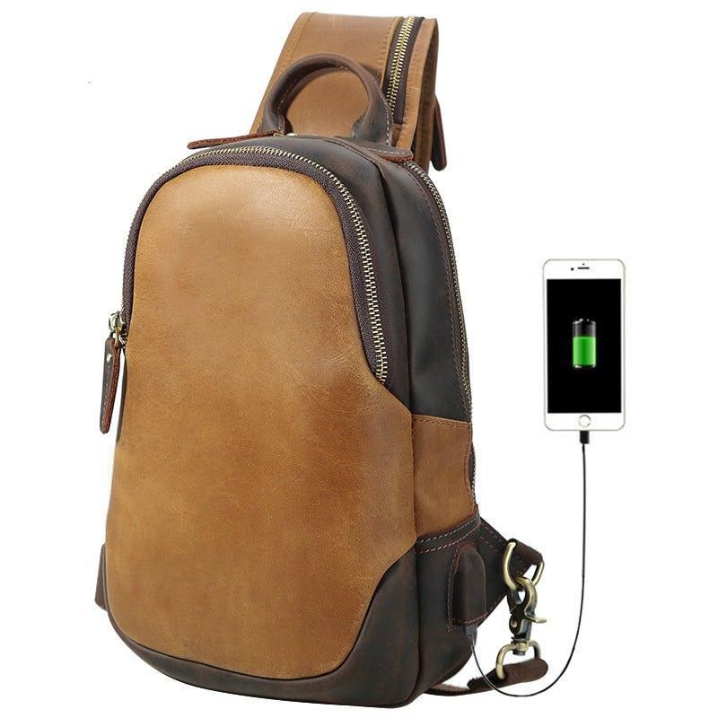 Pánský Crossbody Kožený Batoh