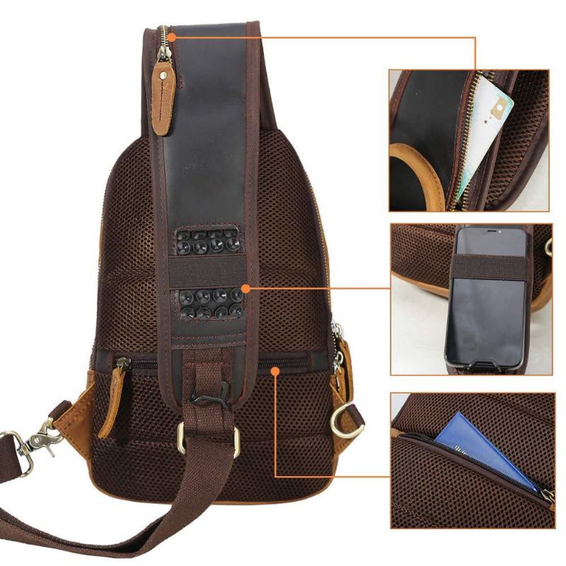 Pánský Crossbody Kožený Batoh