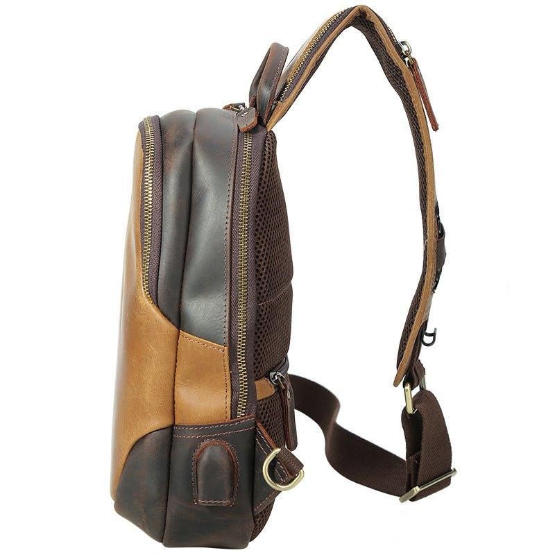 Pánský Crossbody Kožený Batoh