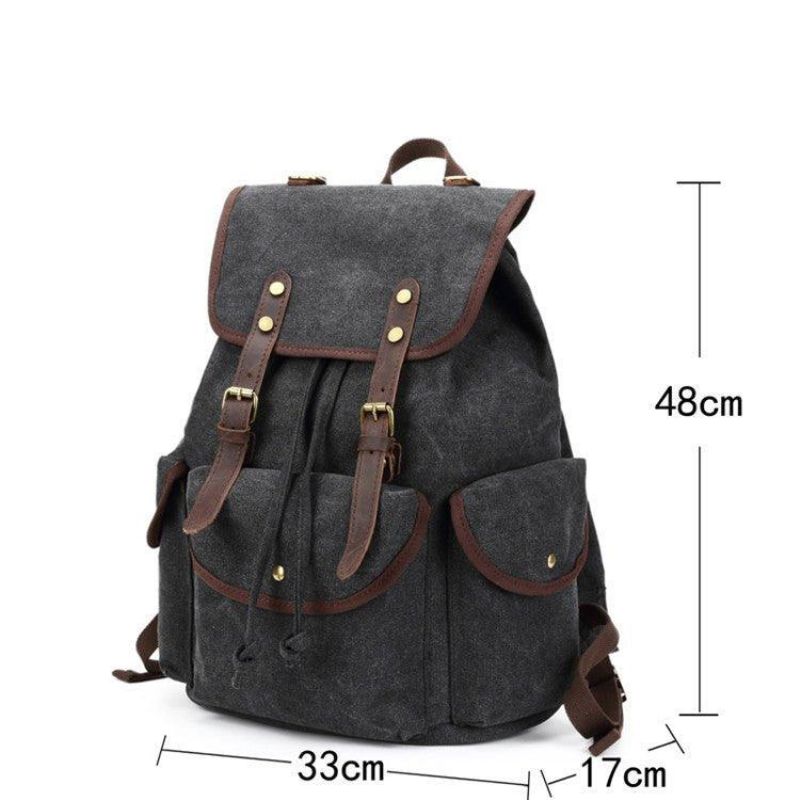 Pánský Ležérní Plátěný Batoh Vintage Camping Daypack