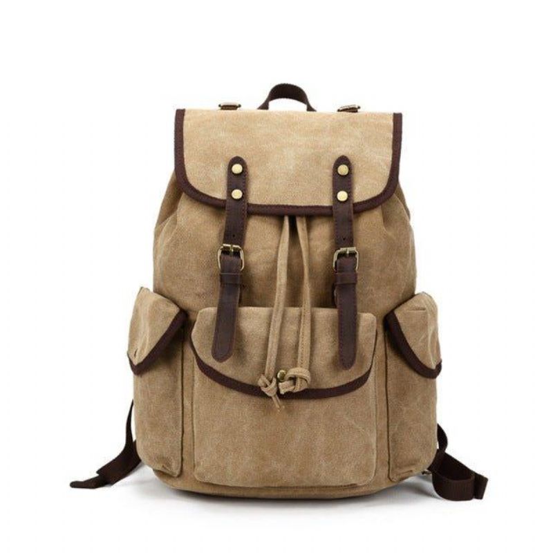 Pánský Ležérní Plátěný Batoh Vintage Camping Daypack