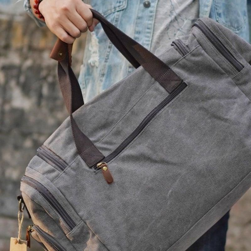 Plátěná Taška Duffle Bag Oversized Tašky Z Pravé Kůže