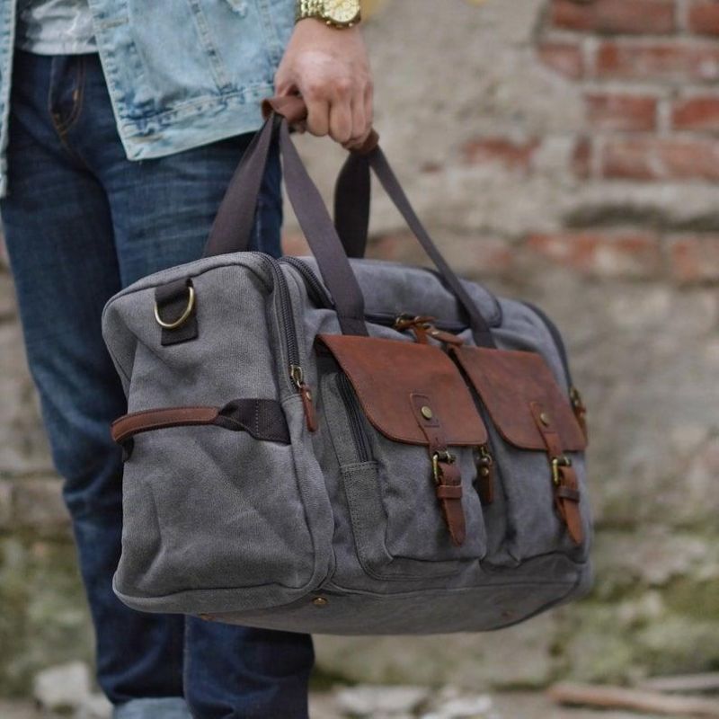 Plátěná Taška Duffle Bag Oversized Tašky Z Pravé Kůže