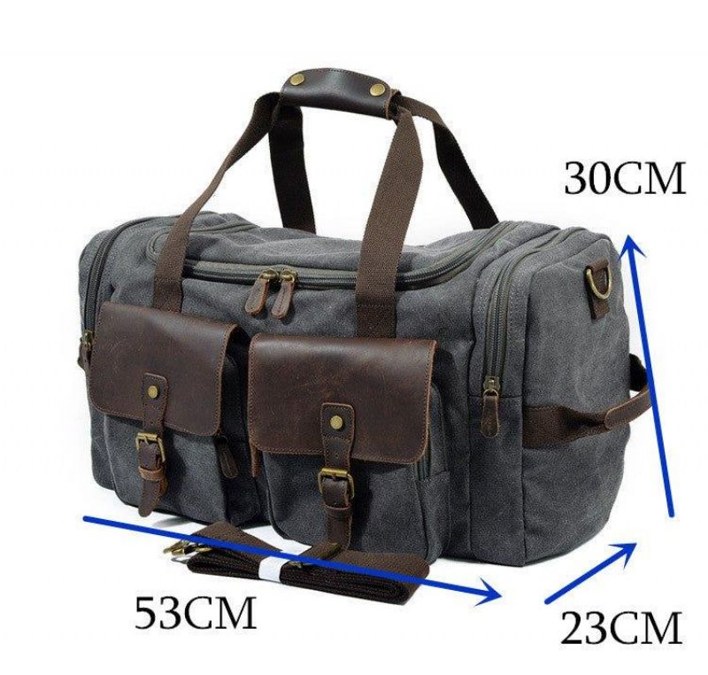 Plátěná Taška Duffle Bag Oversized Tašky Z Pravé Kůže