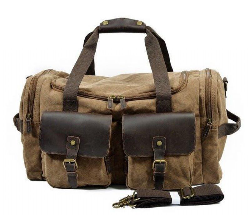 Plátěná Taška Duffle Bag Oversized Tašky Z Pravé Kůže